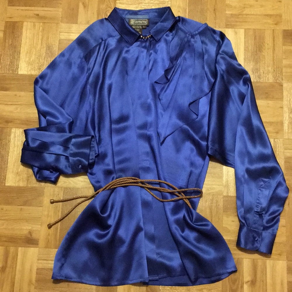 Vintage 100% Silk Blouse looks like Lanvin design - Picture 4 of 8